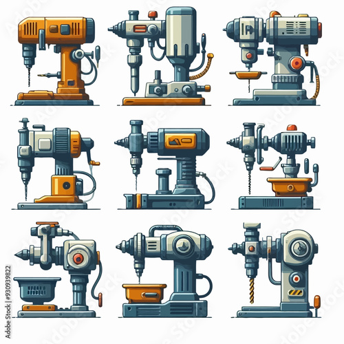Drilling machine vector illustration