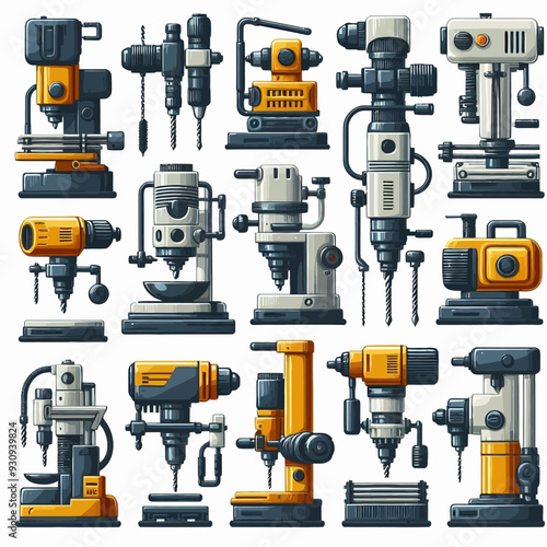 Drilling machine vector illustration