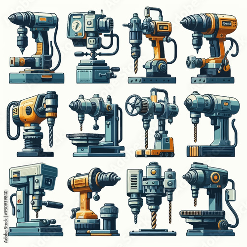 Drilling machine vector illustration