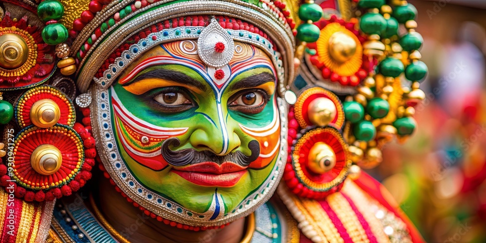 custom made wallpaper toronto digitalClose up of a person wearing a traditional Indian mask, Indian, mask, traditional, culture, close up, art, ethnic