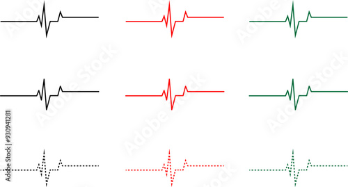 ECG heart beat line icon symbol, Heart beat pulse cardio element.