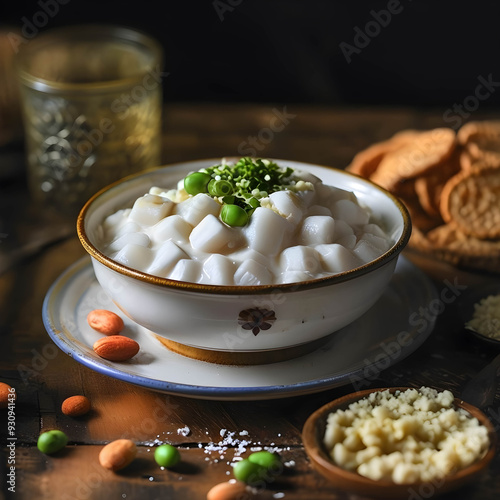 Canjica or mugunzá typical dish of Brazilian cuisine photo