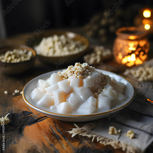 Canjica or mugunzá typical dish of Brazilian cuisine photo