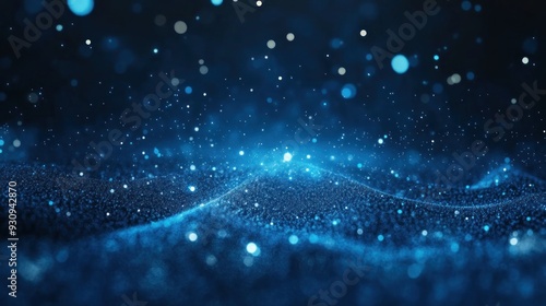 Abstract Blue Particles, Cosmic Dust and Bokeh Lights