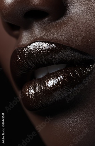 Close-up of African American lips, skin texture, skin, makeup, dentistry, people, modeling, nursing, making, dentist photo