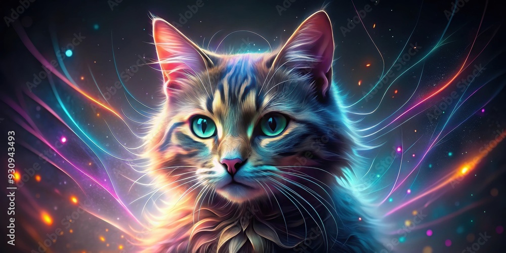 Beautiful pretty electric kitty cat with glowing fur and sparkly eyes, beautiful, pretty, electric, kitty cat, glowing Beautiful pretty electric kitty cat with glowing fur and sparkly eyes, beautiful, pretty, electric, kitty cat, glowing