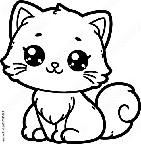 coloring book, coloring, outline, line, cartoon, animal, cute, funny, pet, drawing, character, cat, icon, illustration, art, animals, kitty, kitten, vector, black,cover book,book,paint,coloring book