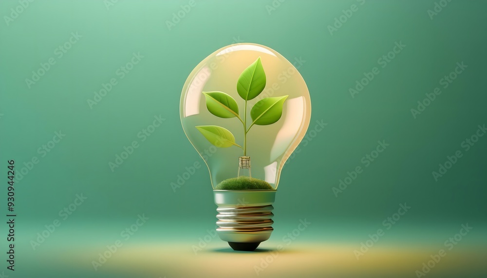 3D rendering of a light bulb with seedlings inside from Growing Ideas. 3D rendering of a light bulb with seedlings inside from Growing Ideas.