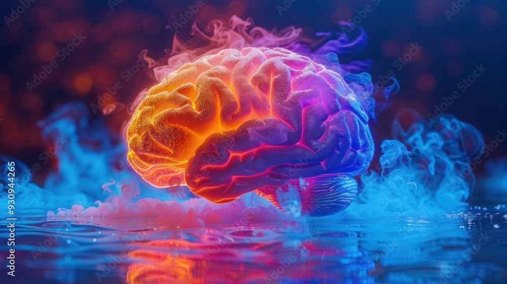 Vibrant Human Brain: Bursting with Creativity and Colorful Actions Vibrant Human Brain: Bursting with Creativity and Colorful Actions