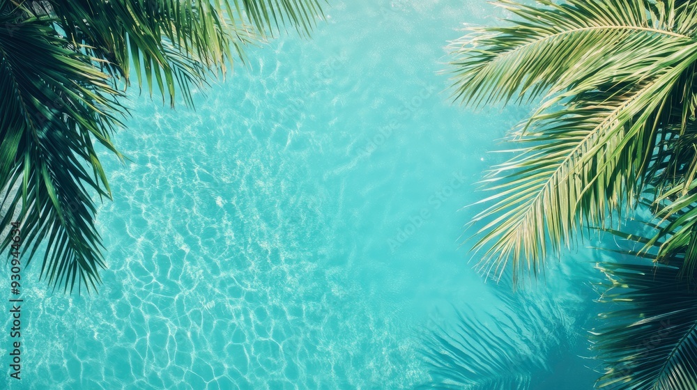 Summer Resort Beach Sea Relax Travel Vacation Palm Tropic Copy Space Banner Background Hotel, ai Summer Resort Beach Sea Relax Travel Vacation Palm Tropic Copy Space Banner Background Hotel, ai