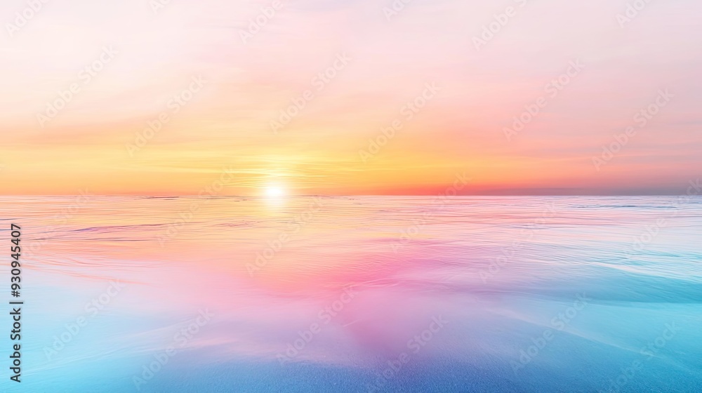 A serene sunset over a tranquil ocean, blending pastel hues of pink, blue, and gold in a breathtaking natural scene. A serene sunset over a tranquil ocean, blending pastel hues of pink, blue, and gold in a breathtaking natural scene.