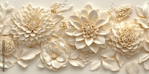 This beautiful vintage wallpaper showcases intricate and detailed 3D floral and leaf designs that perfectly elevate the elegance and charm of any living space, adding a touch of grace and beauty