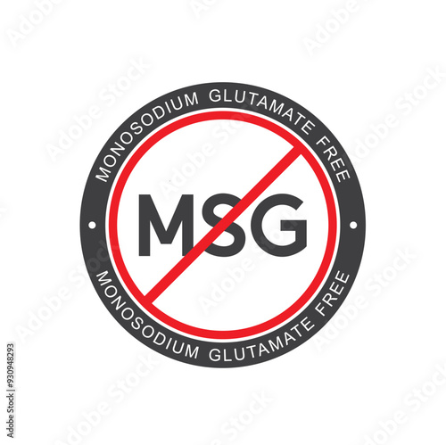 msg free symbol, no msg ingredients, vector art.