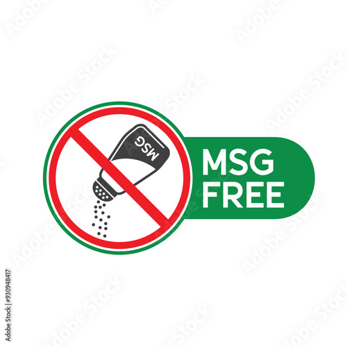 msg free symbol, no msg ingredients, vector art.