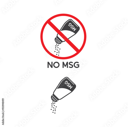 msg free symbol, no msg ingredients, vector art.