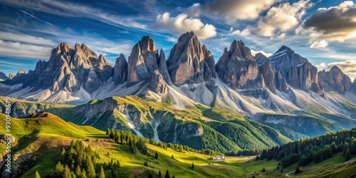 Majestic mountain range of the Alpen S?dtirol Dolomiten , Alps, South Tyrol, Dolomites, majestic, mountains, landscape, nature photo