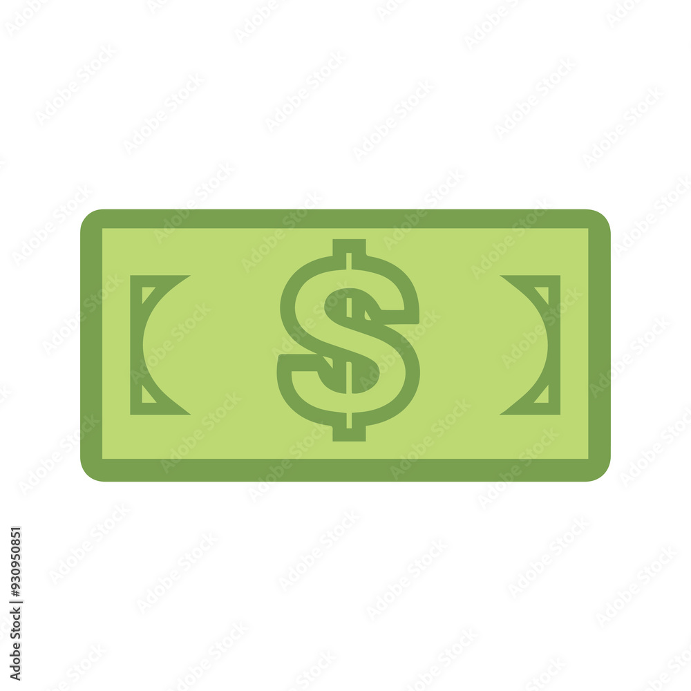 Dollar paper icon black and green color. banking cost marketing earn design. Dollar paper icon black and green color. banking cost marketing earn design.