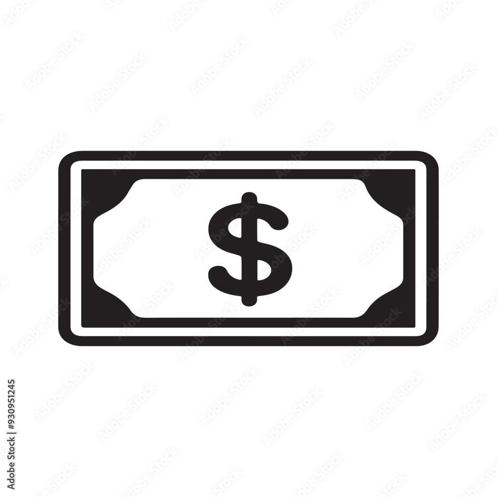 Dollar paper icon black and green color. banking cost marketing earn design. Dollar paper icon black and green color. banking cost marketing earn design.