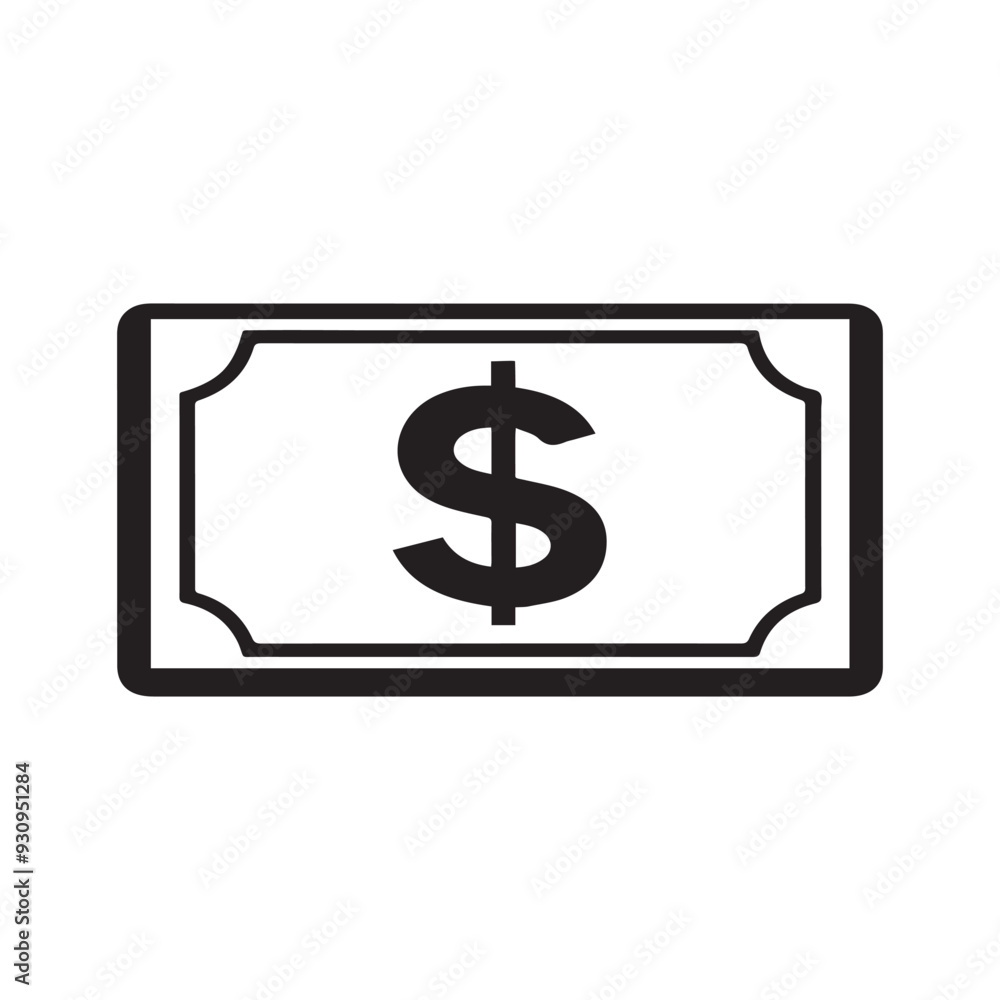 Dollar paper icon black and green color. banking cost marketing earn design. Dollar paper icon black and green color. banking cost marketing earn design.