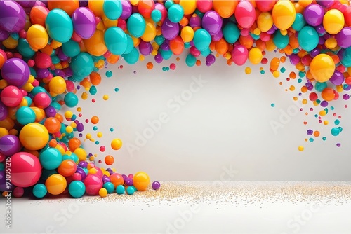 Wallpaper Mural Colorful Balloons on White Wall Background Torontodigital.ca