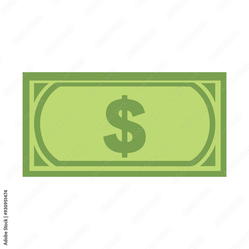 Dollar paper icon black and green color. banking cost marketing earn design. Dollar paper icon black and green color. banking cost marketing earn design.