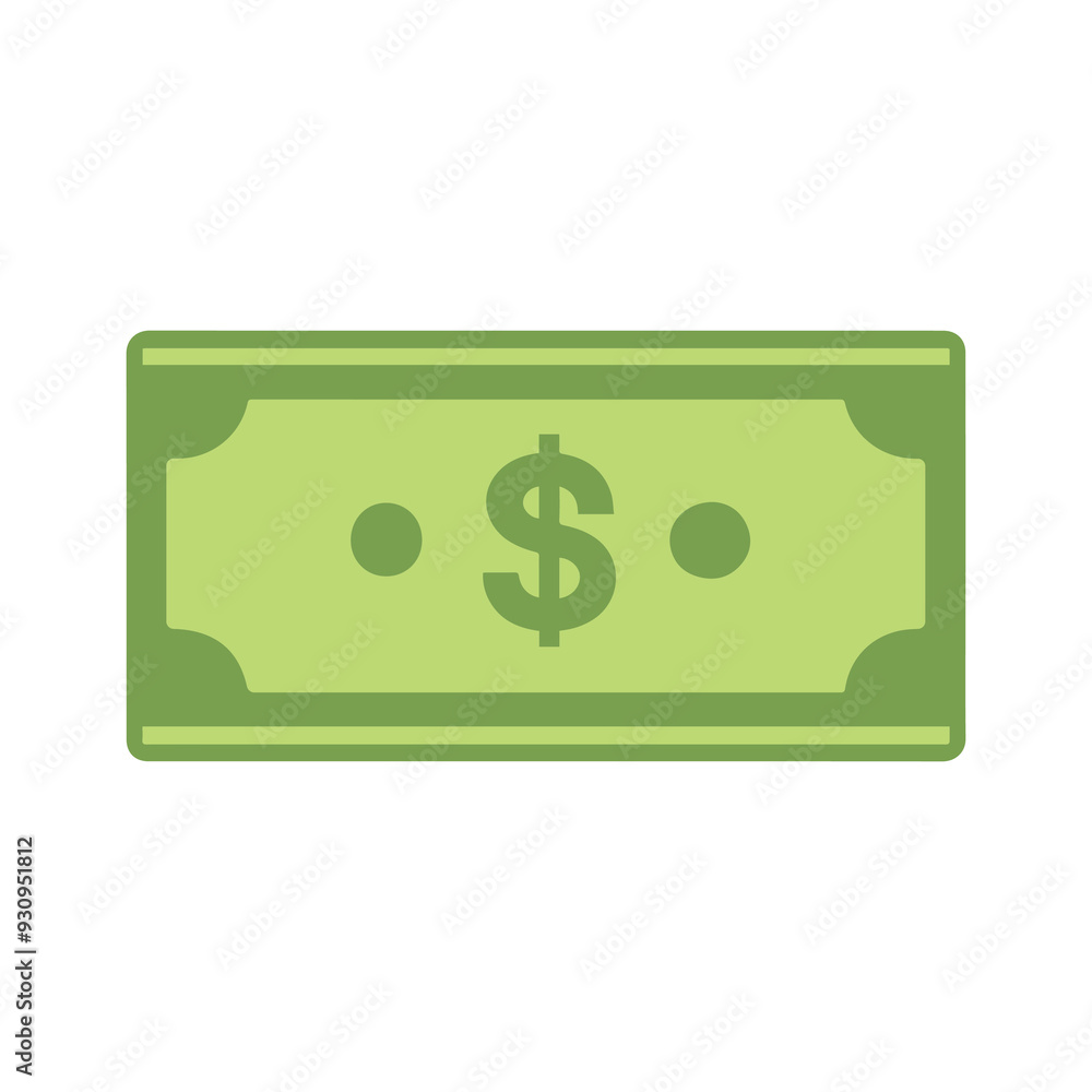 Dollar paper icon black and green color. banking cost marketing earn design. Dollar paper icon black and green color. banking cost marketing earn design.