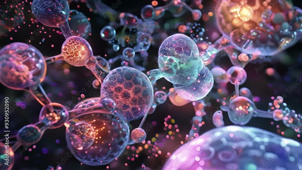 A fluorescent image of the energydense molecule ATP formed through the process of cellular respiration and serving as the primary energy currency of the cell. A fluorescent image of the energydense molecule ATP formed through the process of cellular respiration and serving as the primary energy currency of the cell.