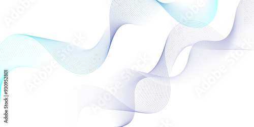 	
Abstract white, blue blend digital wave line technology transparent background. Minimal carve wavy white, blue flowing wave lines and glowing moving lines. Futuristic sound wave lines background.
