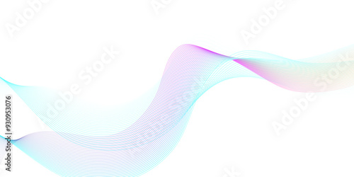 Abstract blue and pink blend curve flow vector stripe digital technology isolated geometric futuristic wave dynamic thin line. minimal flowing diagonal creative wavy line design texture background.