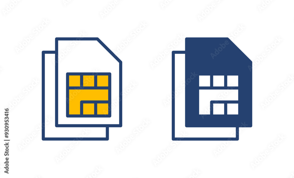 Fototapeta premium Sim card icon vector. dual sim card icon vector