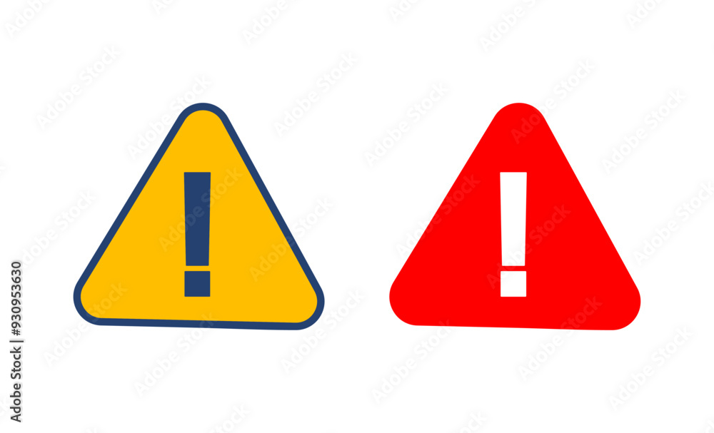 Exclamation danger sign. attention sign icon. Hazard warning attention sign Exclamation danger sign. attention sign icon. Hazard warning attention sign