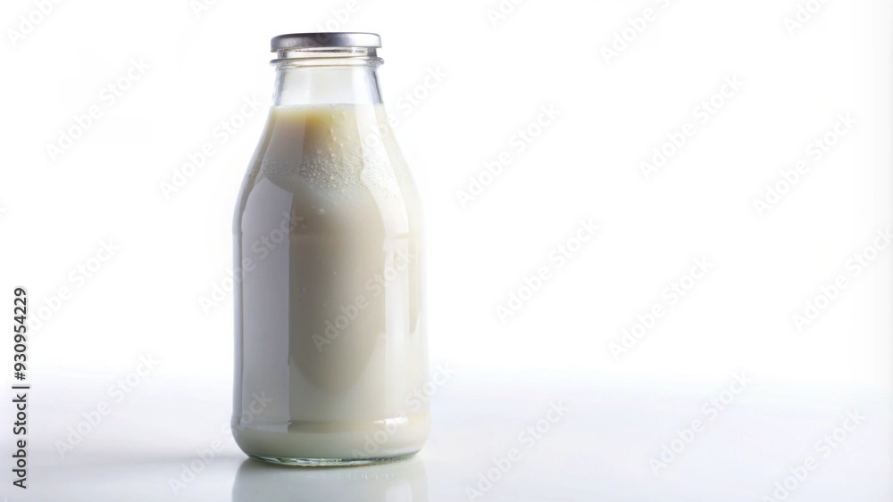 Fresh bottle of milk with drops of condensation, isolated on white background, milk, bottle, dairy, drink, healthy Fresh bottle of milk with drops of condensation, isolated on white background, milk, bottle, dairy, drink, healthy