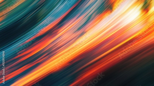 Abstract Blurred Lines in Orange and Blue