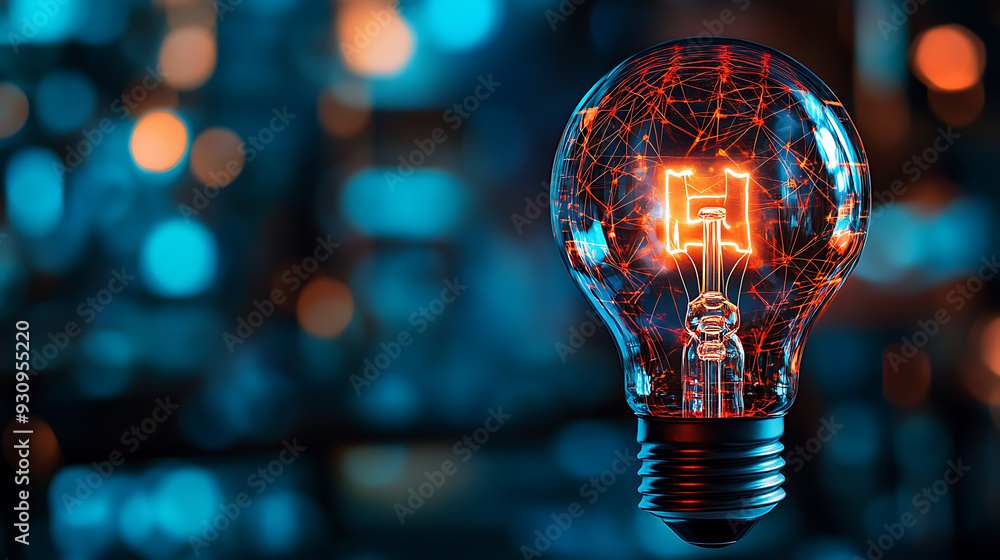 A close-up of a light bulb with intricate, bright digital patterns inside, symbolizing a high-tech idea generation process A close-up of a light bulb with intricate, bright digital patterns inside, symbolizing a high-tech idea generation process