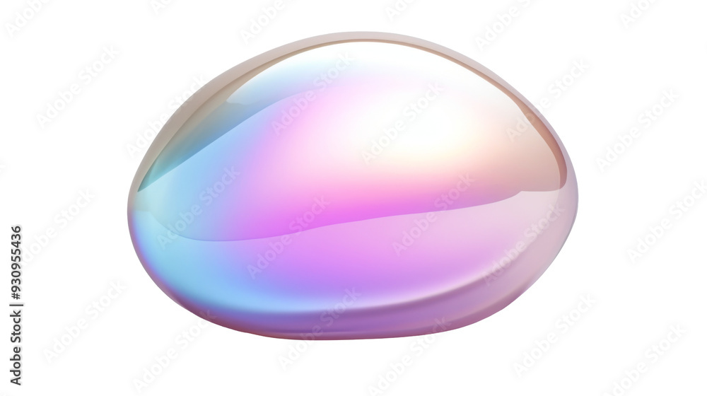A smooth, iridescent blob with a colorful sheen. A smooth, iridescent blob with a colorful sheen.