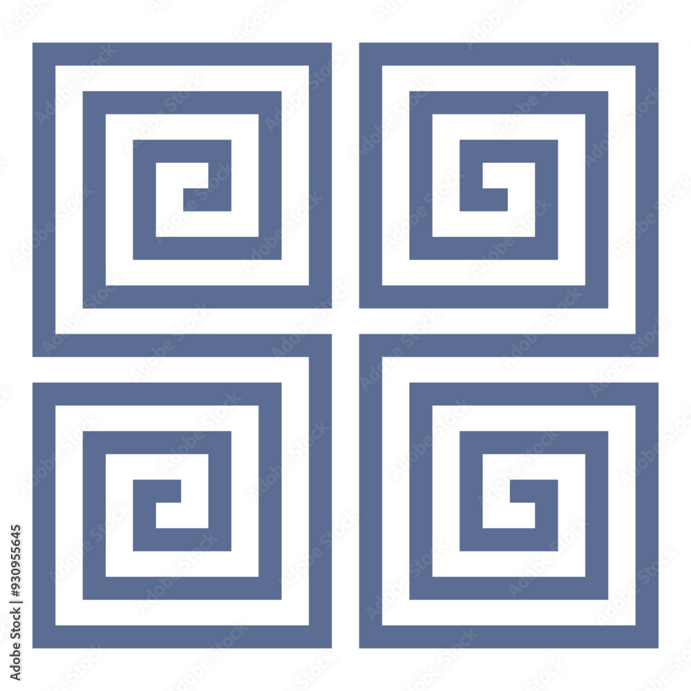 ブルーグレーの雷文