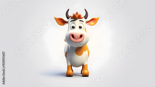 Cow 3d cartoon style