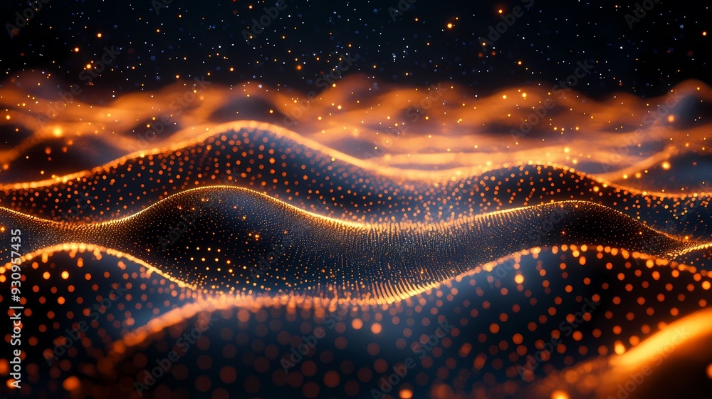 3d render, abstract background, A field of interconnected, glowing dots forming a grid, Generative AI illustration 3d render, abstract background, A field of interconnected, glowing dots forming a grid, Generative AI illustration