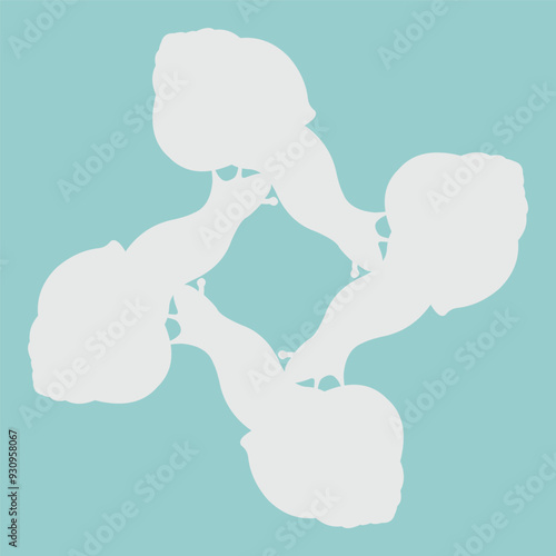 The snail patterned ceramic design is rotated to create an abstract motif