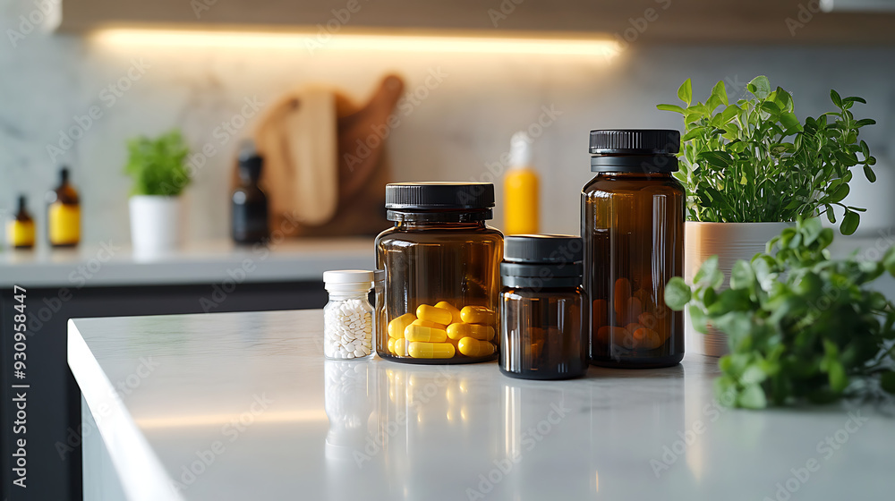 A close-up of supplement bottles and mineral capsules on a kitchen counter, emphasizing their role in digestive health. A close-up of supplement bottles and mineral capsules on a kitchen counter, emphasizing their role in digestive health.