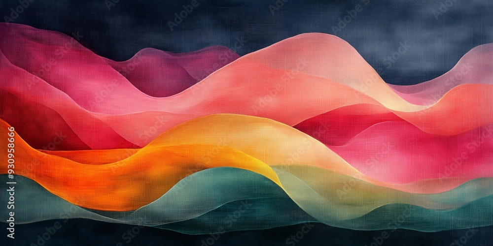 High Gloss Finish Abstract Shapes in Coral and Lime with Charcoal Detailing, generative ai High Gloss Finish Abstract Shapes in Coral and Lime with Charcoal Detailing, generative ai