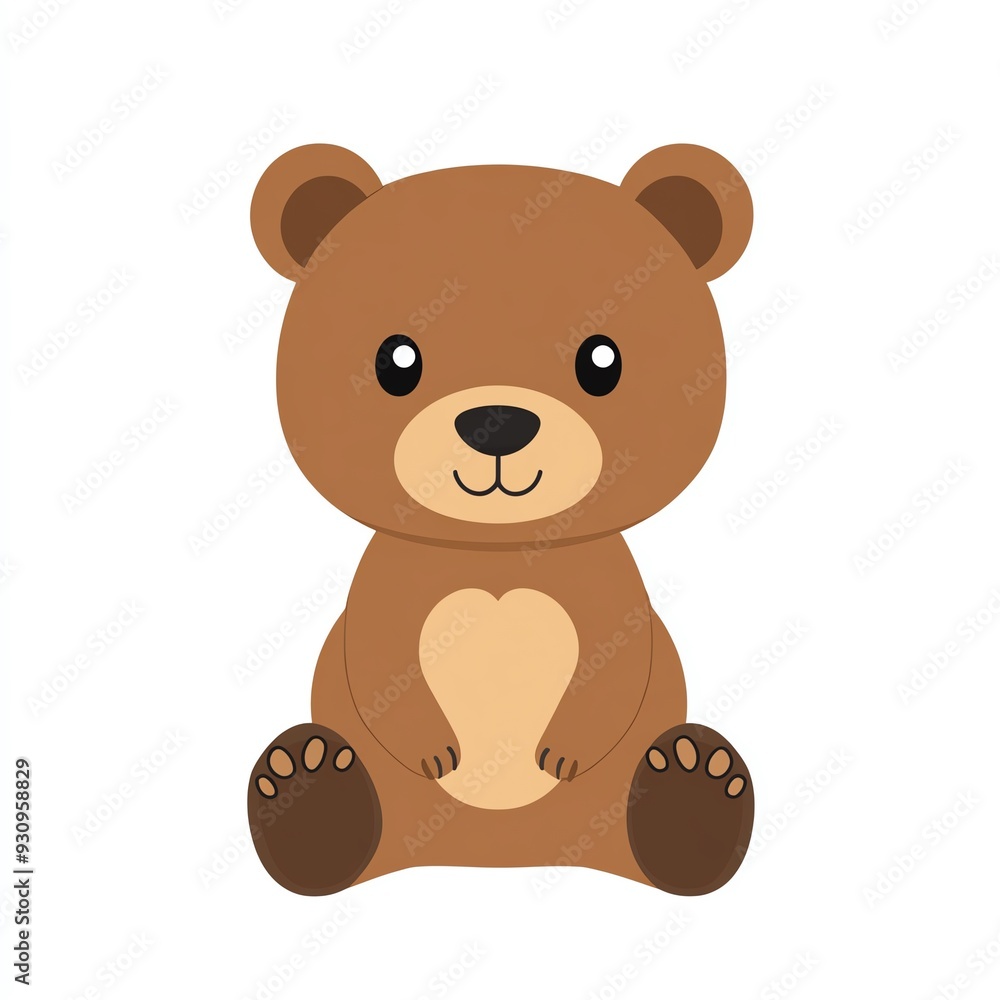 Cute cartoon bear character sitting with a friendly expression, perfect for children's designs and playful themes. Cute cartoon bear character sitting with a friendly expression, perfect for children's designs and playful themes.