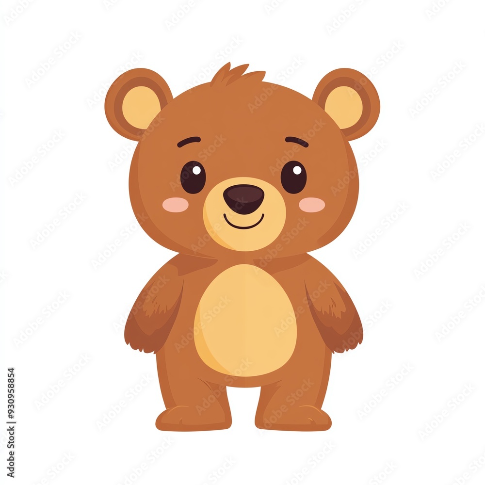 A cute cartoon bear character with a friendly smile, perfect for children's illustrations and playful designs. A cute cartoon bear character with a friendly smile, perfect for children's illustrations and playful designs.