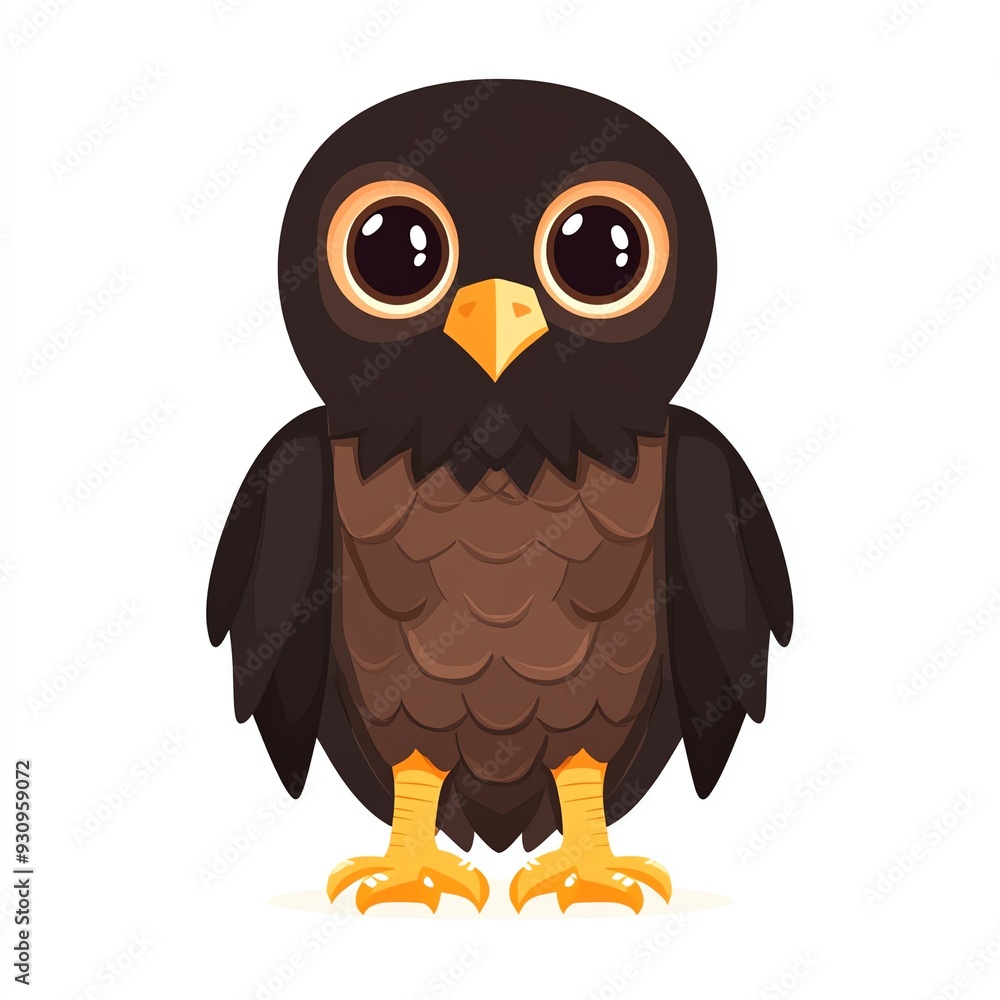 Cartoon owl with big eyes and a cute expression, perfect for illustrations and children's content. Cartoon owl with big eyes and a cute expression, perfect for illustrations and children's content.