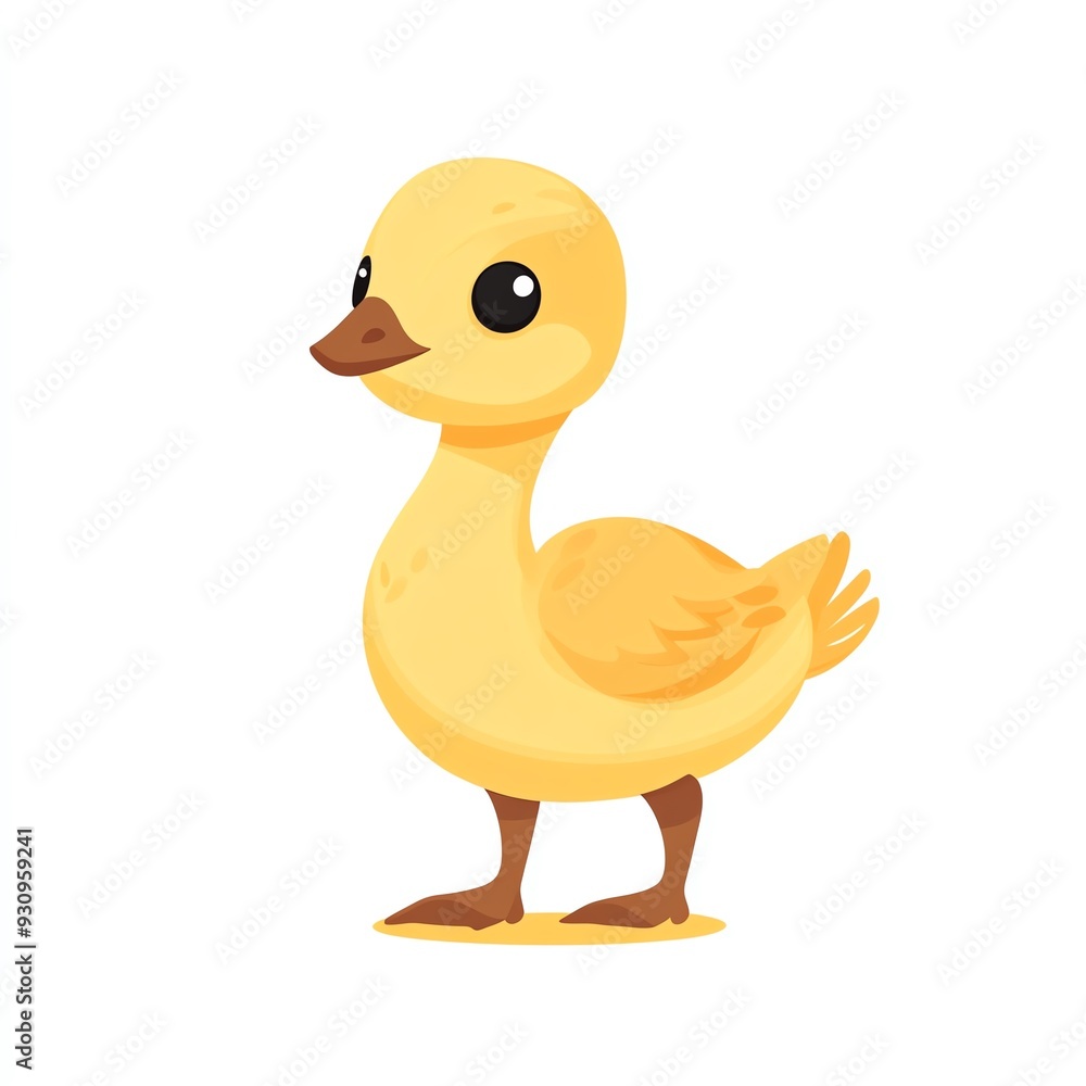 A cute and cheerful cartoon duck standing playfully with vibrant yellow feathers and big expressive eyes. A cute and cheerful cartoon duck standing playfully with vibrant yellow feathers and big expressive eyes.