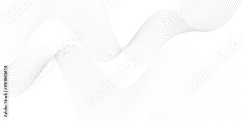 Abstract white, blue blend digital wave line technology transparent background. Minimal carve wavy white, blue flowing wave lines and glowing moving lines. Futuristic sound wave lines background.