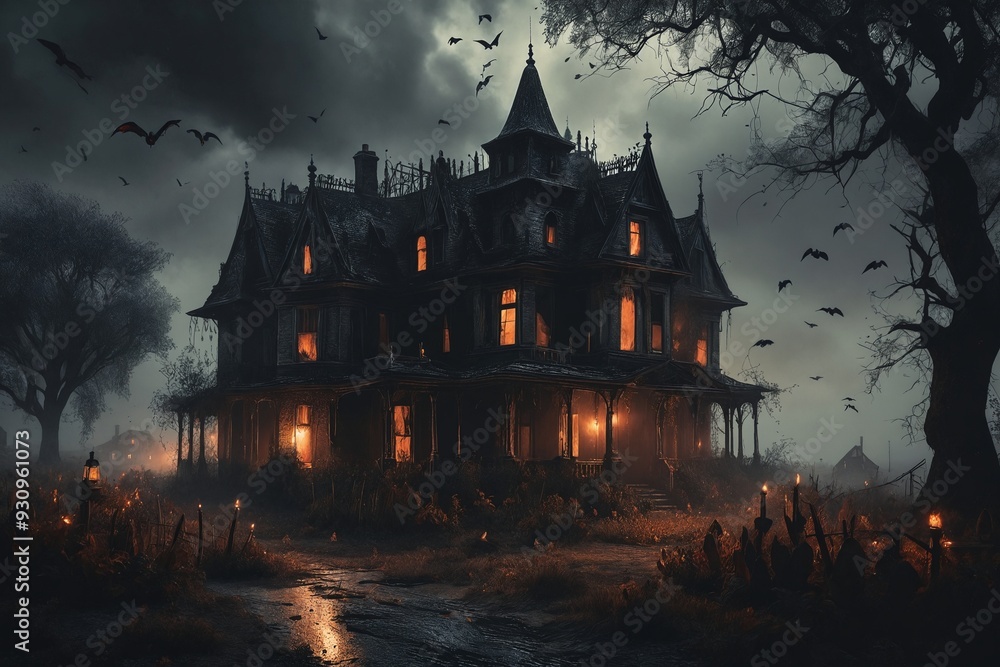 Haunted House at Night Haunted House at Night