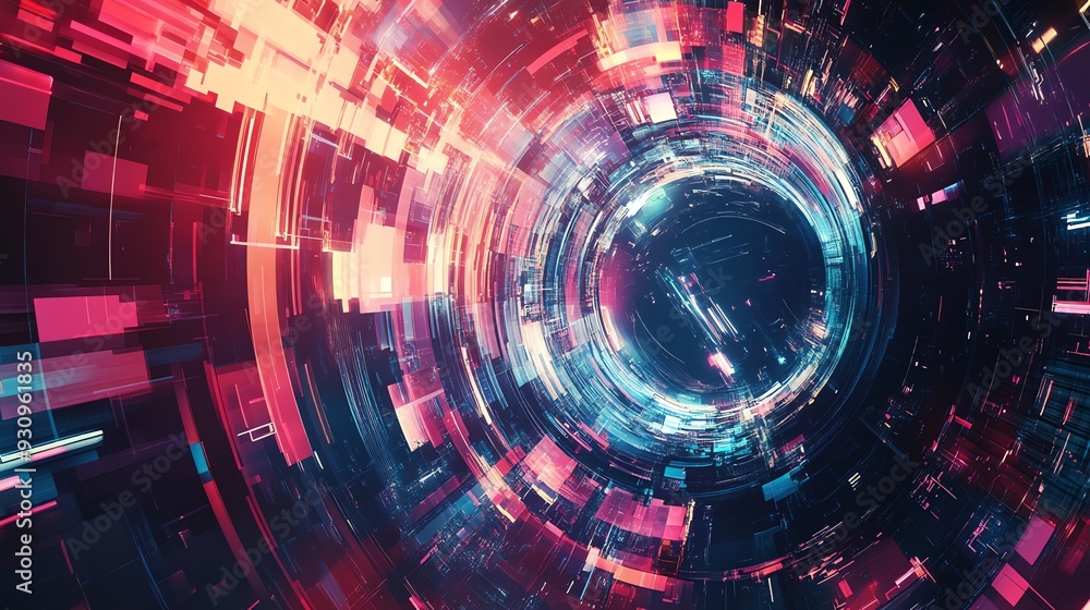 Fototapeta premium Abstract Digital Tunnel