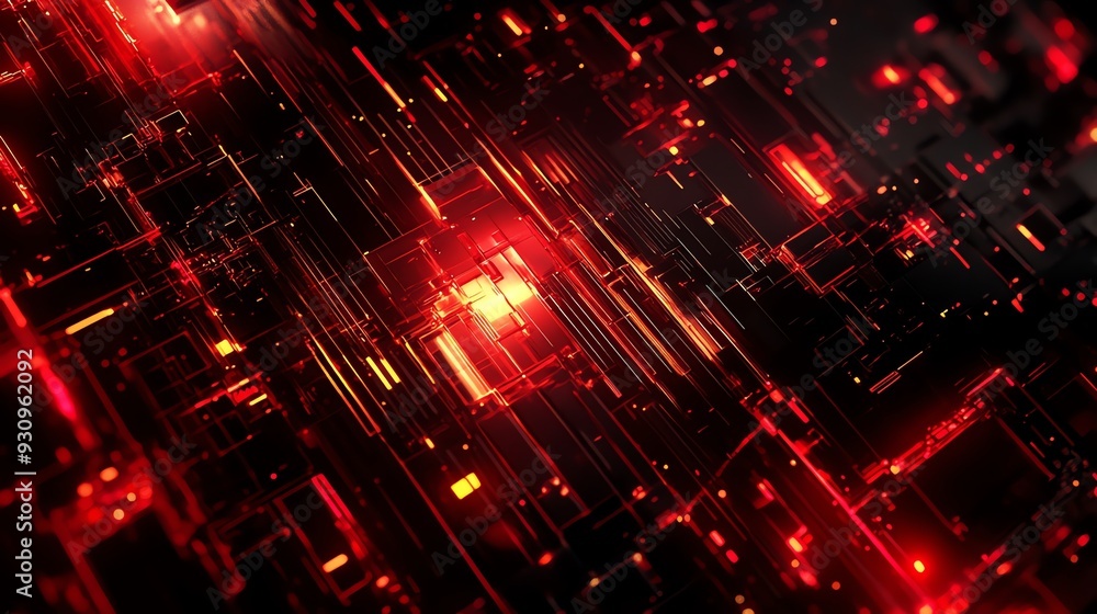 Abstract Red Glowing Lines Abstract Red Glowing Lines