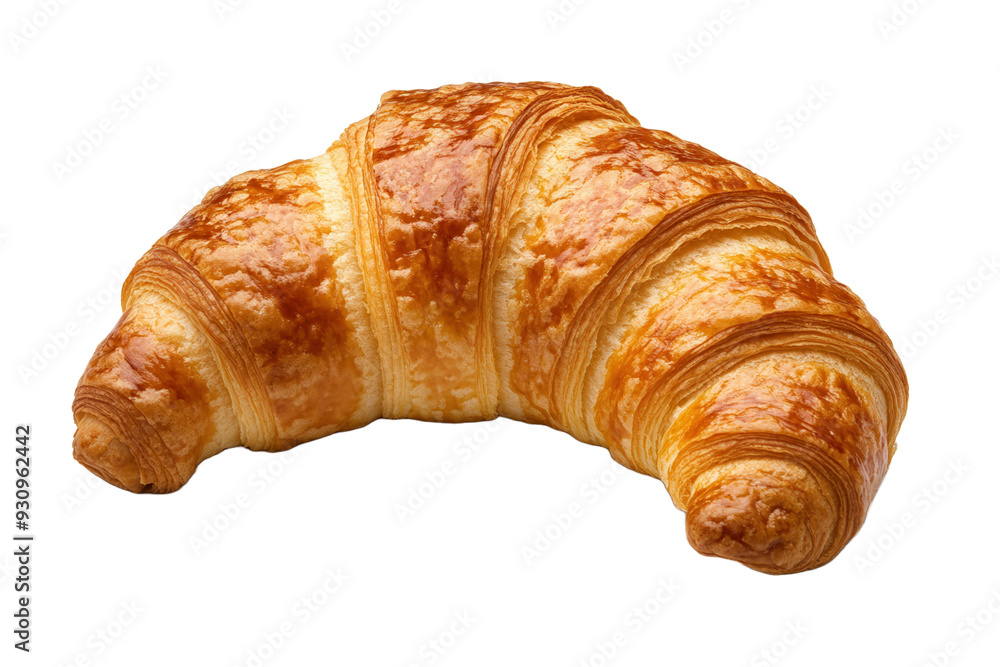 A golden brown croissant, a classic French pastry A golden brown croissant, a classic French pastry